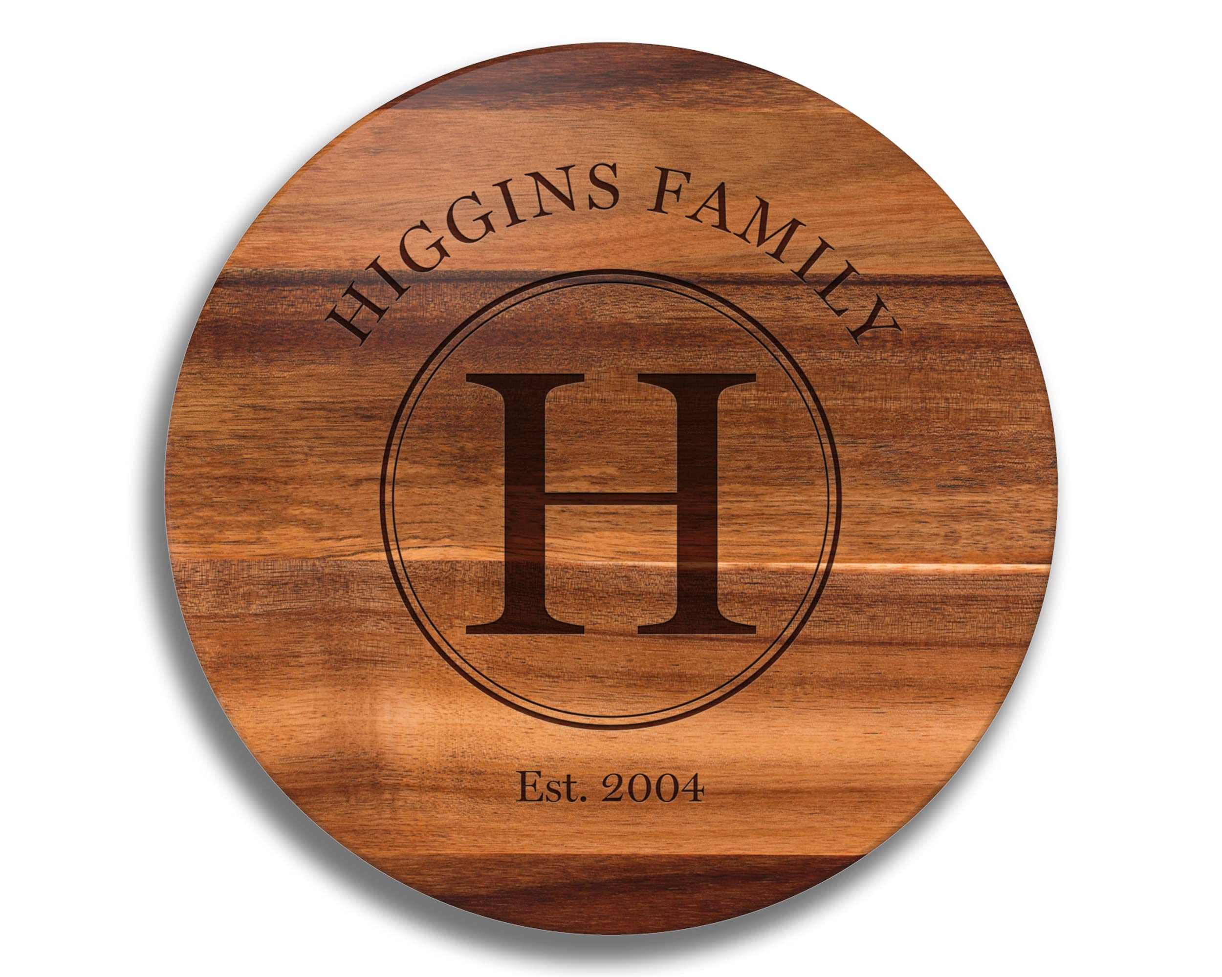 Custom Lazy Susan Turntable - Personalized Wooden Serving Tray & Cutting Board - Unique Wedding & Housewarming Gift for Kitchen, Dining, and Entertaining