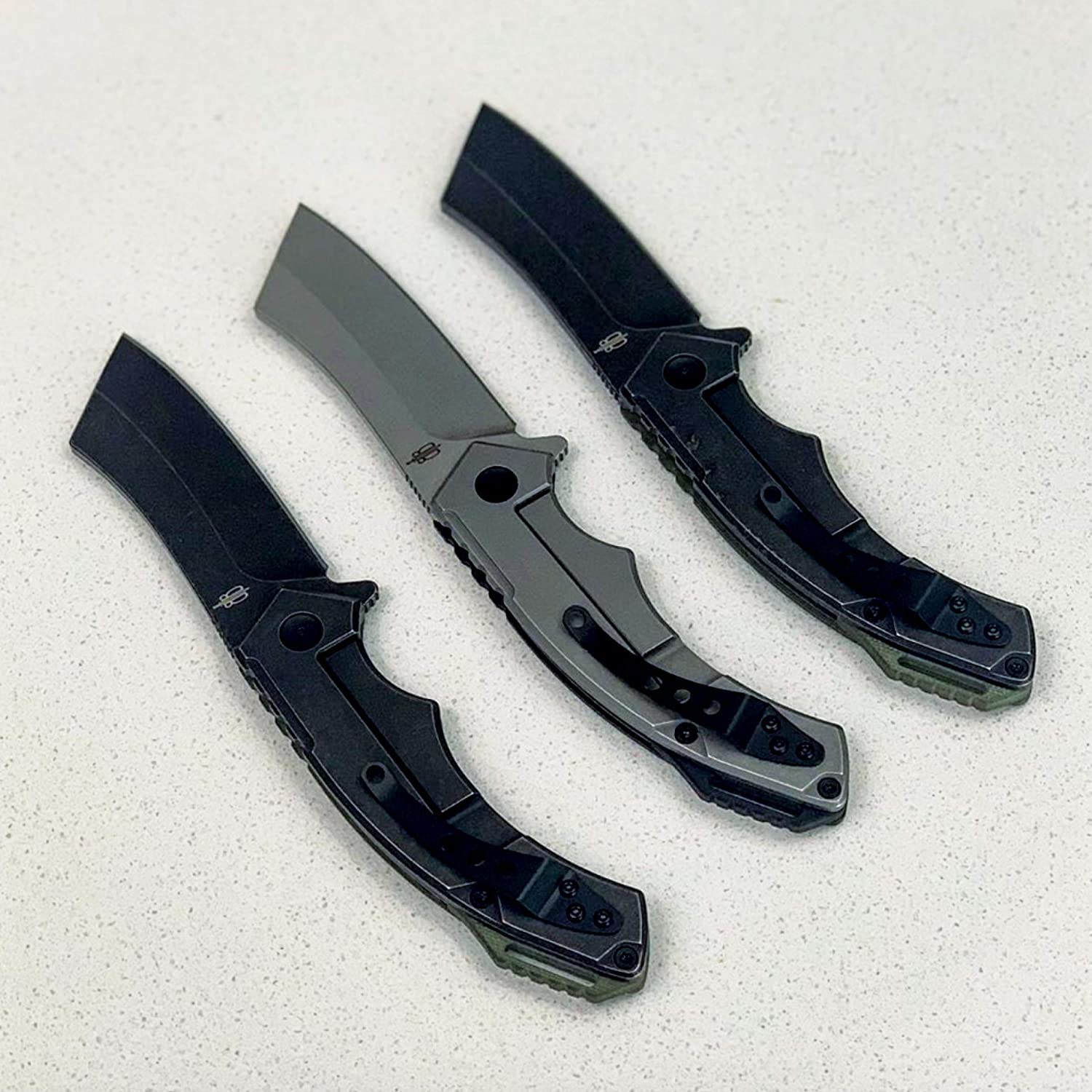 BucknBear EDC Cleaver Pocket Knife - 3.6 Inch Sharp Blade with Carbon Fiber Handle - Perfect for Camping, Hiking & Everyday Carry (EDC)