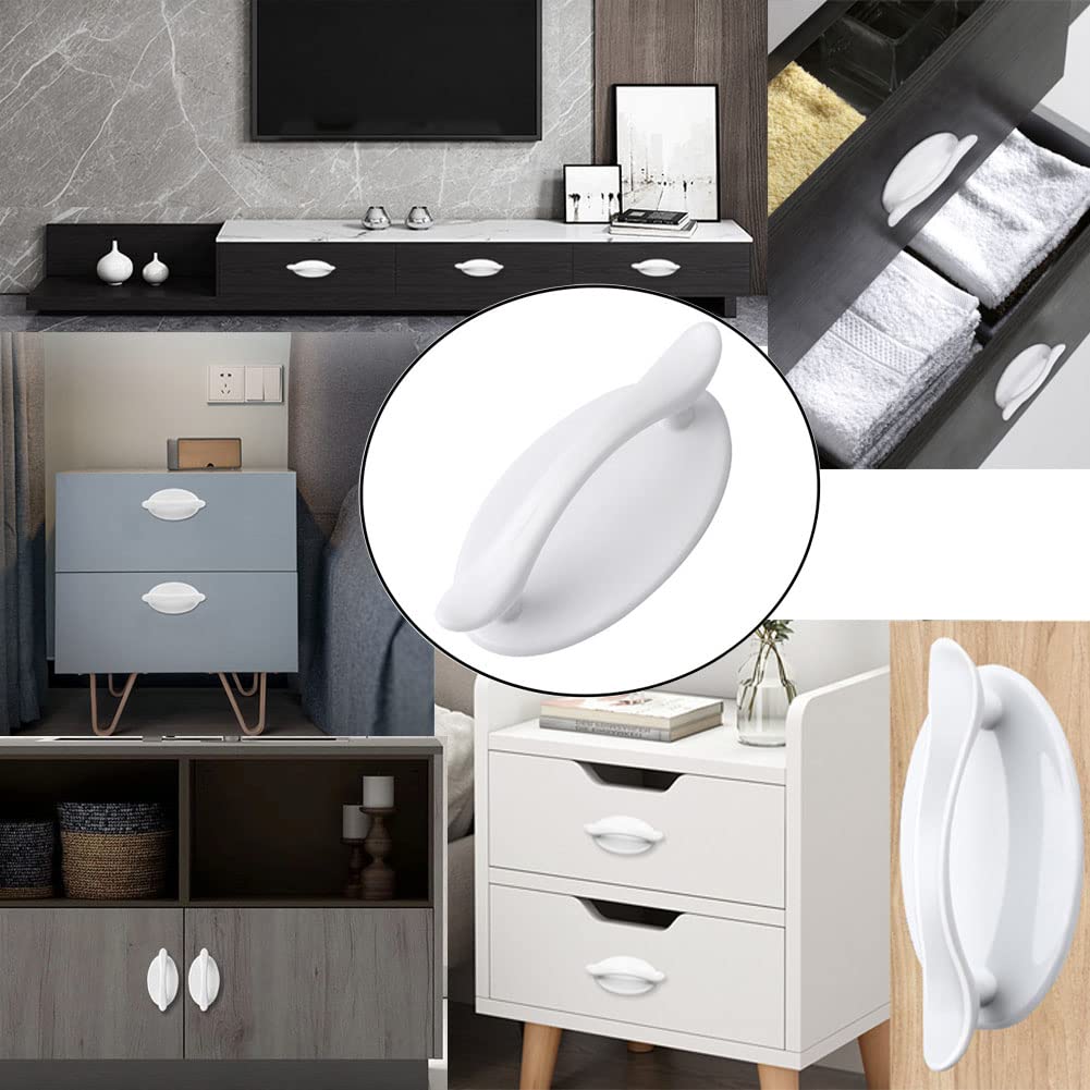 8 Pack Self-Adhesive Cabinet Knobs - No Drill, No Damage Furniture Handles for Drawers, Dressers, Bathroom & Kitchen Cabinets - Easy Install White Pulls (Perfect for Renters & DIY Home Decor)