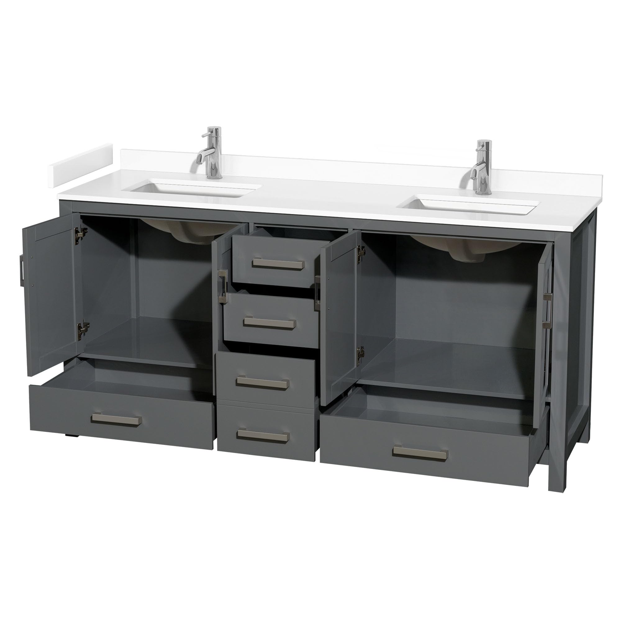 Wyndham Collection WCS141472DKGWCUNSMXX Sheffield Vanity Set, Dark Gray - Modern Bathroom Vanity with Sink for Home & Apartment Renovation