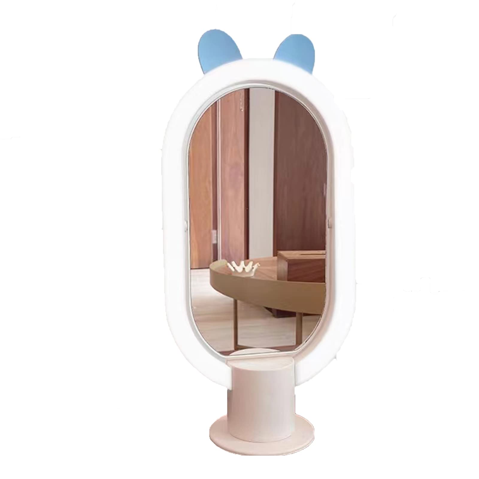 Cat Ear LED Makeup Mirror with Adjustable Brightness - Pink Vanity Mirror for Bathroom, Bedroom & Dressing Table (41 x 19.5cm) - Perfect for Makeup Application, Skincare Routine & Selfie Lighting
