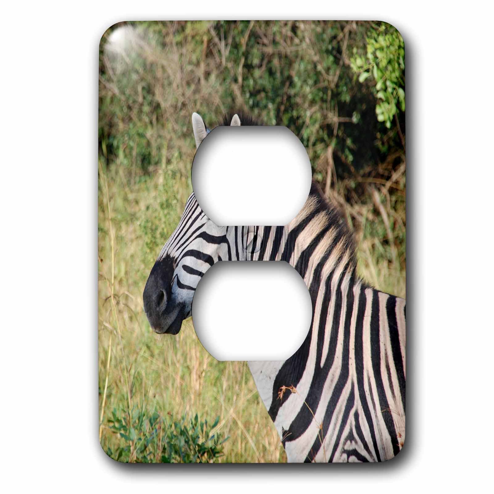 3D Rose African Zebra in The Savanna Outlet Cover - Decorative Electrical Plug Cover for Home & Office - Perfect for Safari, Wildlife, and Nature-Themed Decor