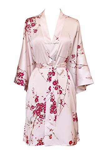 Cherry Blossom & Crane - Rose Quartz