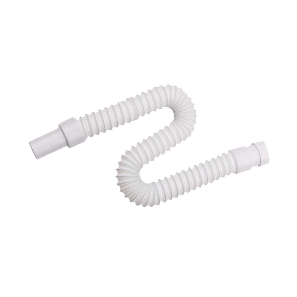 Durable Retractable Flexible Sink Drain Pipe - White Plastic Kitchen Sink Hose with Deodorant - Perfect for Kitchen Basin, Dishwashing & Plumbing Maintenance (1-Pack)