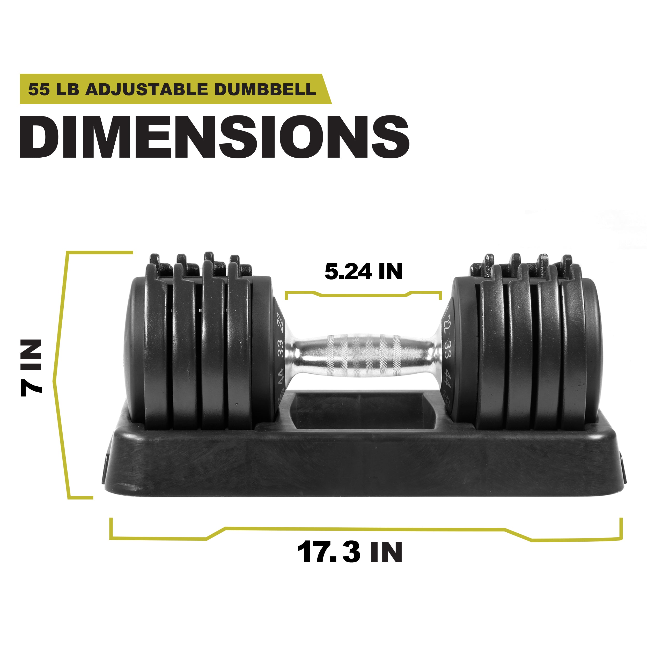 PRCTZ Adjustable Dumbbell Set - 25lb & 55lb Options for Home Gym, Strength Training & Weightlifting - Perfect for Full-Body Workouts, Muscle Building & Fitness Enthusiasts