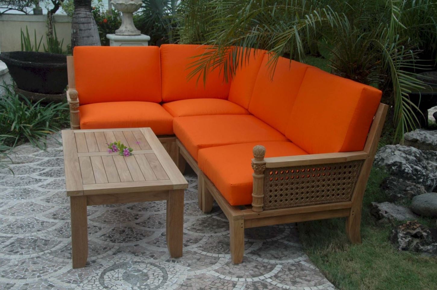 Anderson Teak Luxe 2-Piece Modular Outdoor Patio Furniture Set 71 - Durable Teak Wood Sectional Sofa for Garden, Poolside & Backyard Relaxation