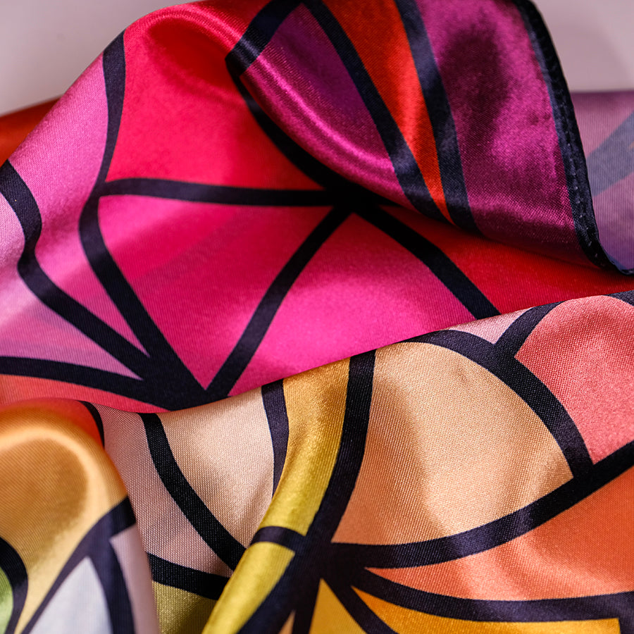 Elegant Stained Glass Collection Scarf - Handmade Silk Scarf for Women - Perfect for Church, Weddings & Special Occasions