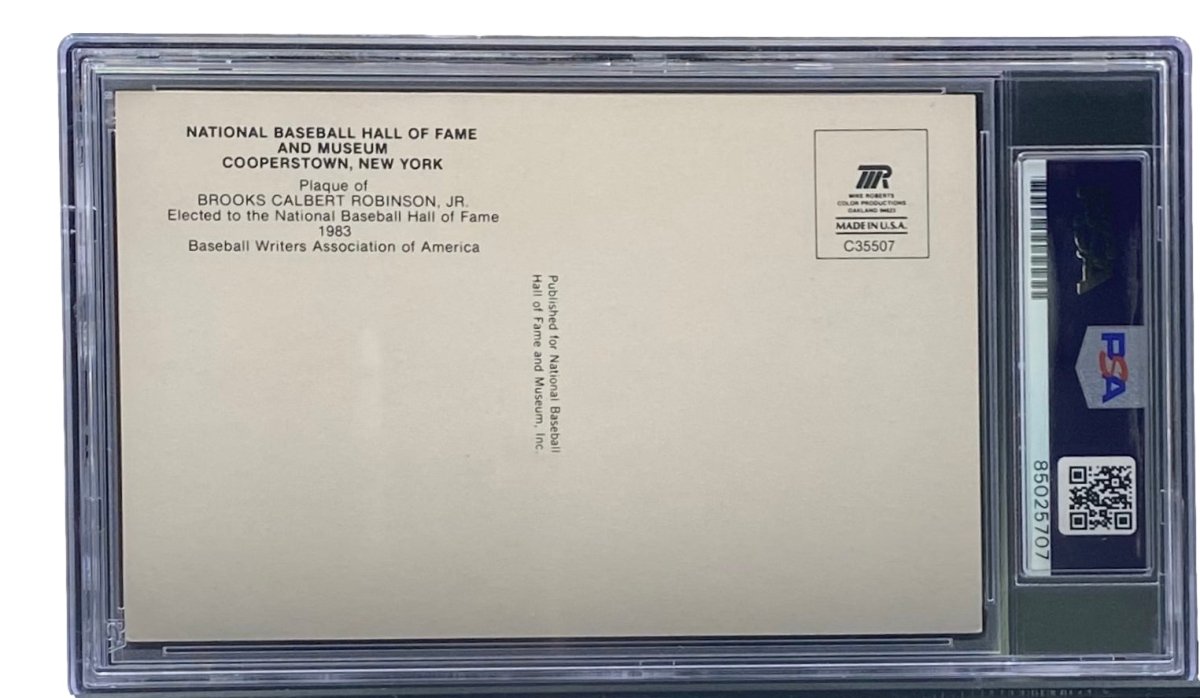 Brooks Robinson Autographed 4x6 Baltimore Orioles Hall of Fame Plaque Card with PSA/DNA Certification #85025707 - Perfect for Baseball Memorabilia Collections & Sports Fan Gifts