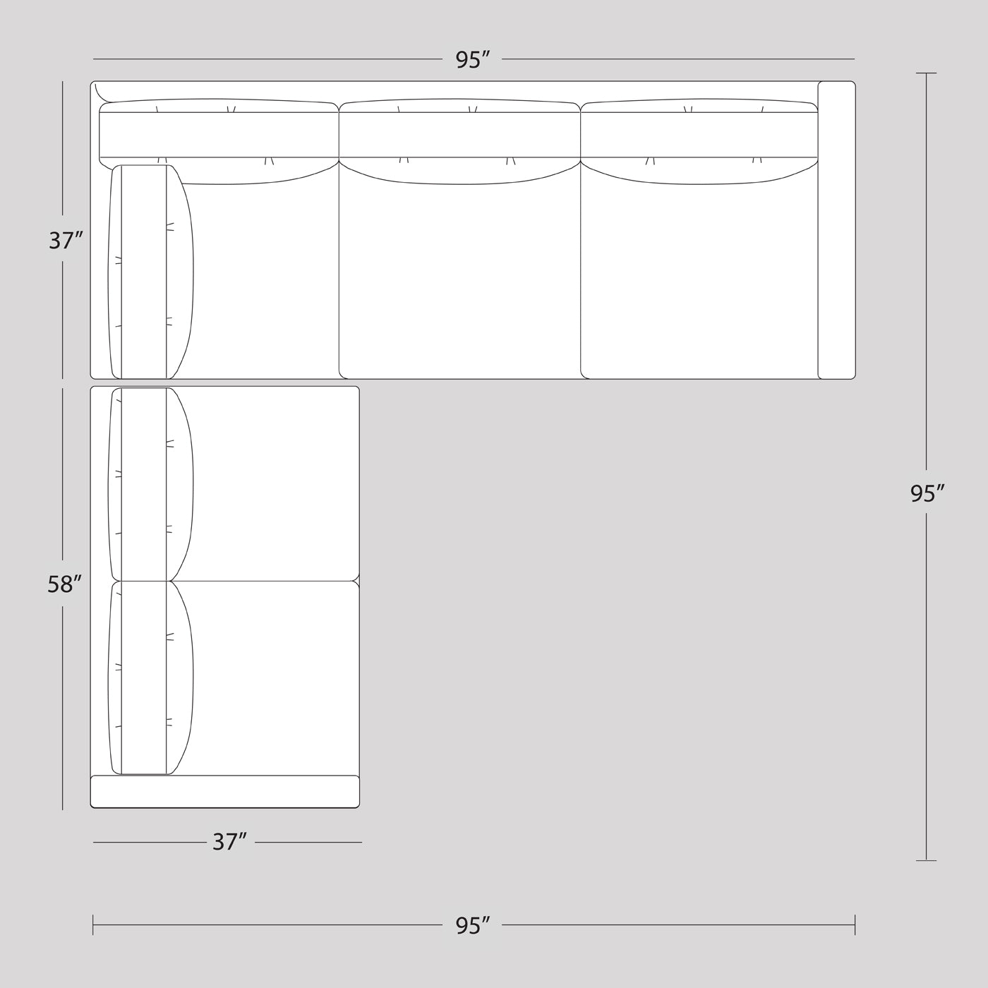 Topanga Sectional Sofa - Left Arm Facing Modern L-Shaped Couch for Living Room | Comfortable Fabric Sectional Sofa Set for Family Gatherings & Movie Nights