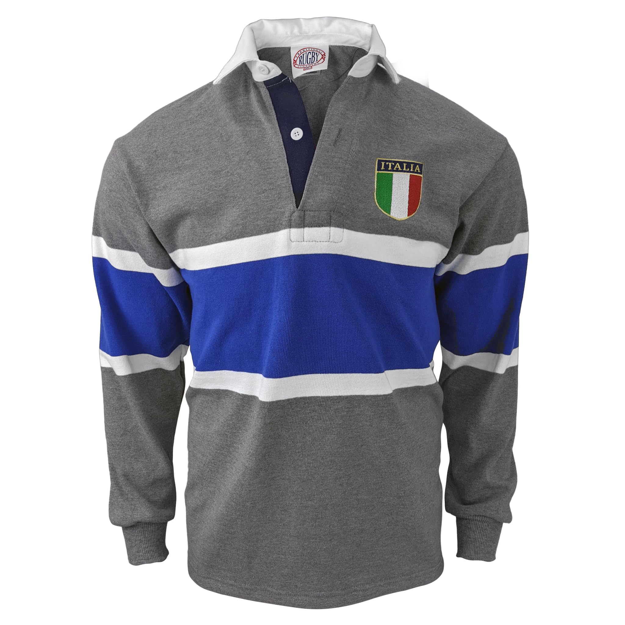 Italy Oxford Stripe Rugby Jersey - Premium Men's Rugby Shirt for Sports & Casual Wear - Perfect for Rugby Games, Training, and Everyday Fashion