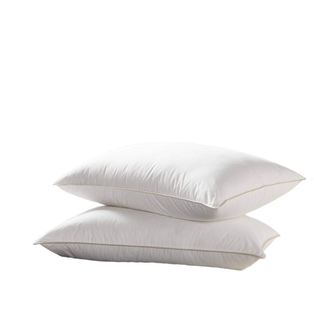 Premium 2-Pack Queen Size Goose Down Pillows - 500 Thread Count 100% Egyptian Cotton Cover, Soft to Medium-Firm Support for Ultimate Comfort - Perfect for Back Sleepers, Side Sleepers & Luxury Bedroom Decor