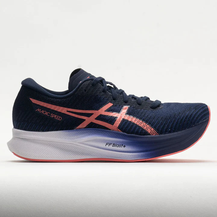 ASICS Women's MAGIC SPEED 2 Running Shoes - Lightweight & Responsive for Training & Racing - Indigo Blue/Papaya Color - Perfect for Marathon, Jogging & Gym Workouts