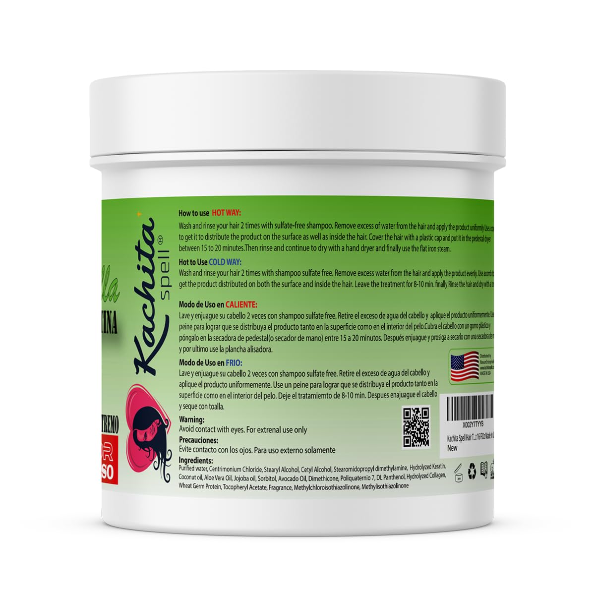 Kachita Spell Hair Treatment - Formaldehyde Free Extreme Moisture Capillary Rejuvenating System (16 Fl Oz) | Made in USA | Perfect for Damaged, Dry Hair Repair & Salon-Quality At-Home Treatment