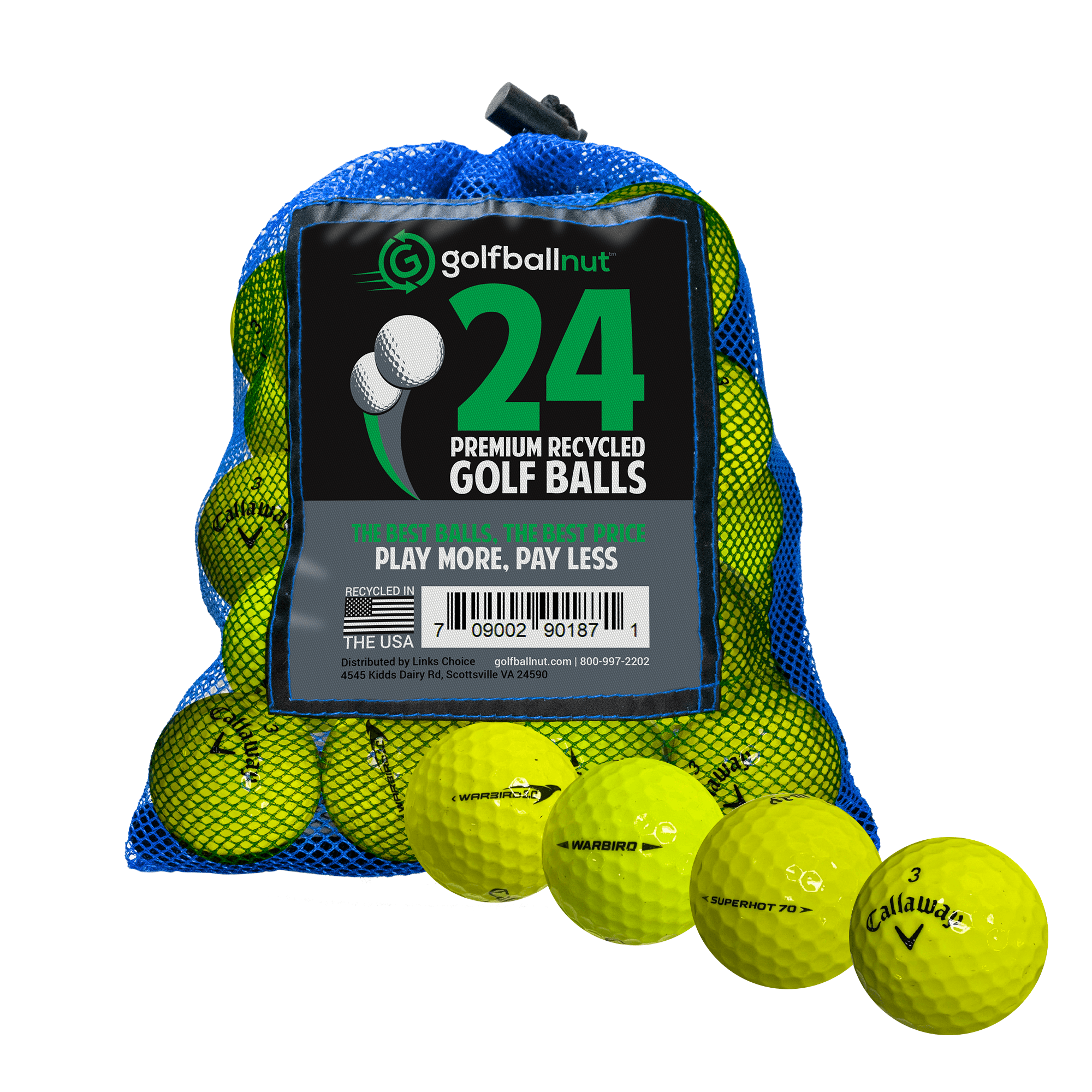 Used Callaway Mix Golf Balls - Bulk Mesh Bags (50/100/200 Count) | Premium Recycled Golf Balls for Practice & Driving Range | Great for Beginners, Casual Play & Tournament Training