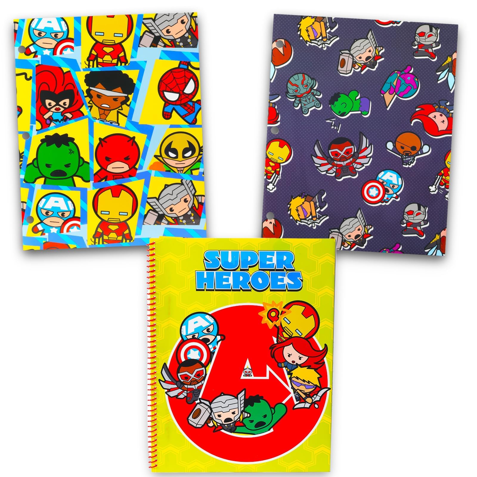 Marvel Universe School Supplies Set - 11 Piece Bundle with Folders, Notebook, Pencils & More | Avengers Themed Back to School Essentials for Kids & Students | Perfect for Classroom, Homework & Gifts
