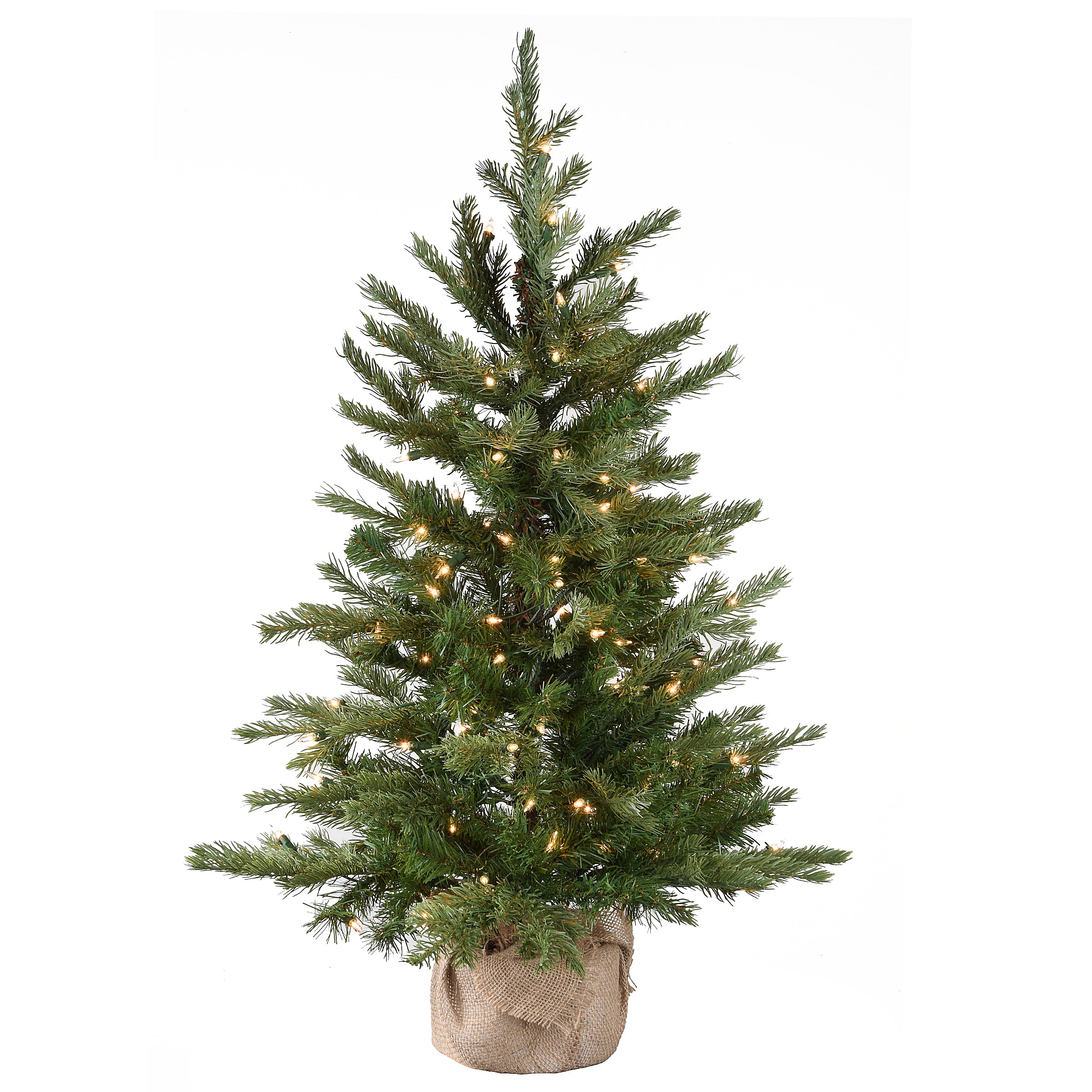 3 ft. Pre-Lit Nordic Spruce Artificial Christmas Tree with 100 Clear LED Lights - Perfect for Small Spaces, Apartments & Holiday Decorations