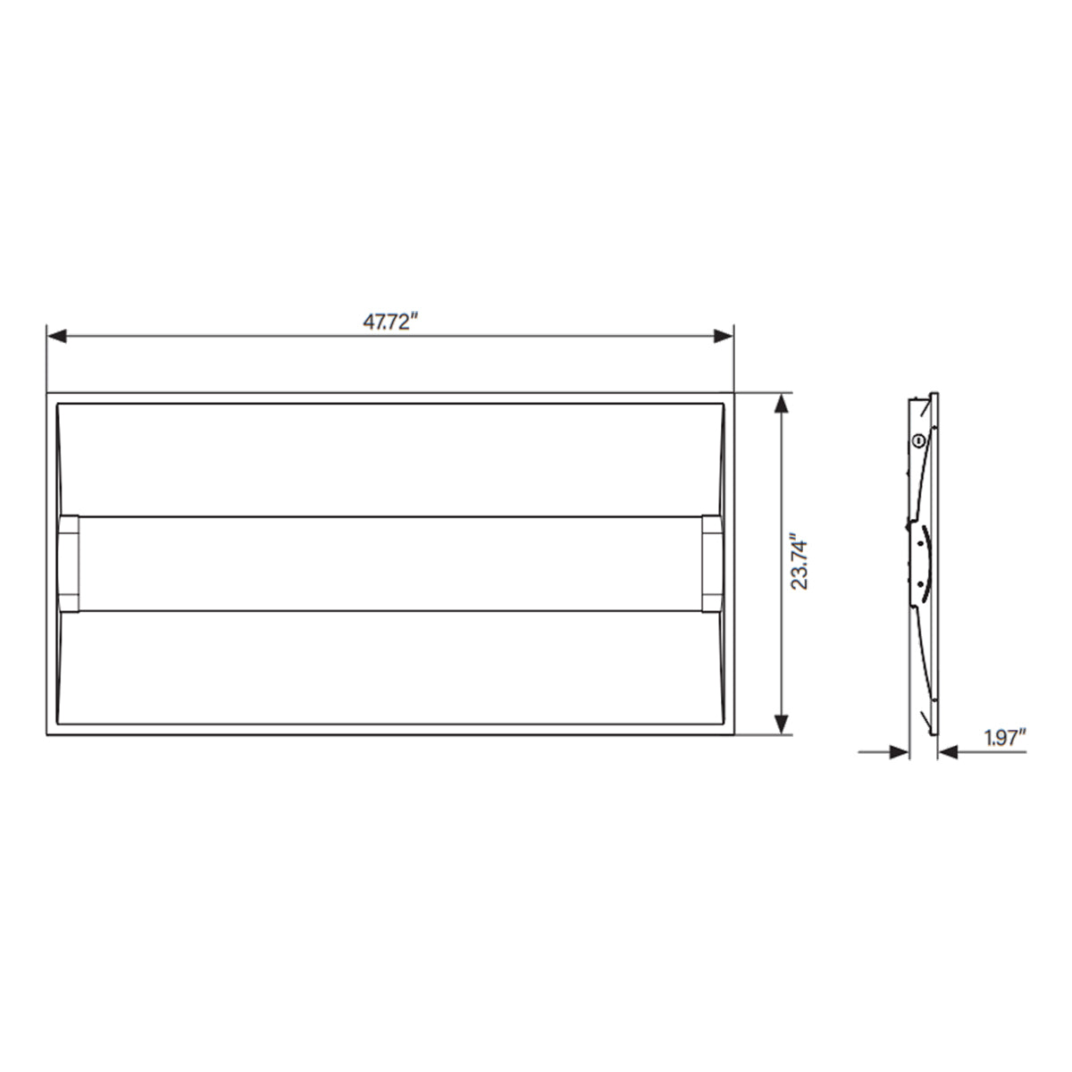 2x4 LED Troffer Light Fixture - 5850 Lumens, 45W, 3500K/4000K/5000K Color Temperature, 120-277V - Perfect for Office Lighting, Commercial Spaces & Drop Ceiling Installation