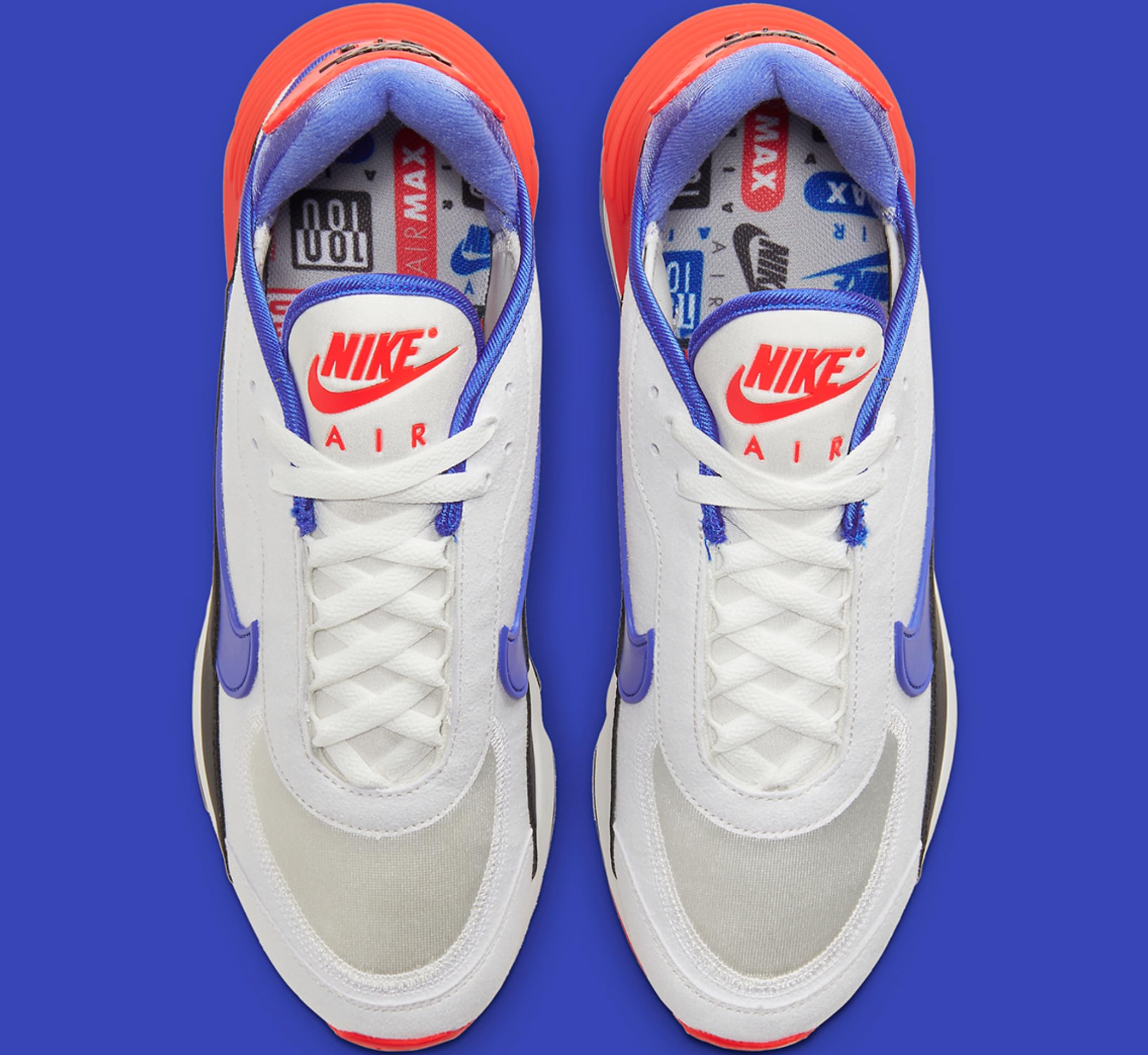 Nike Air Max 2090 EOI Men's Running Shoes - Size 9.5, White/Blue/Crimson - Lightweight Cushioned Sneakers for Jogging, Gym & Casual Wear