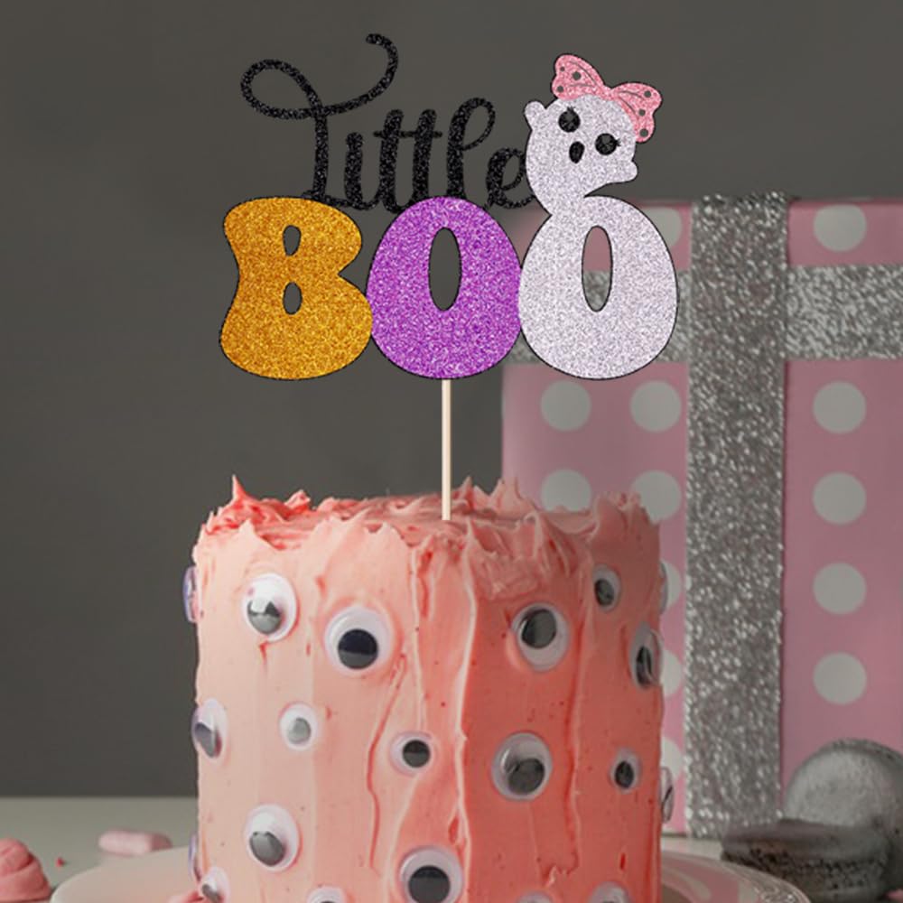 Halloween Cake Topper - Little Boo Ghost Cake Decorations for Death Theme Party, Birthday & Halloween Celebrations | Perfect for Spooky Cakes, Cupcakes & Dessert Tables