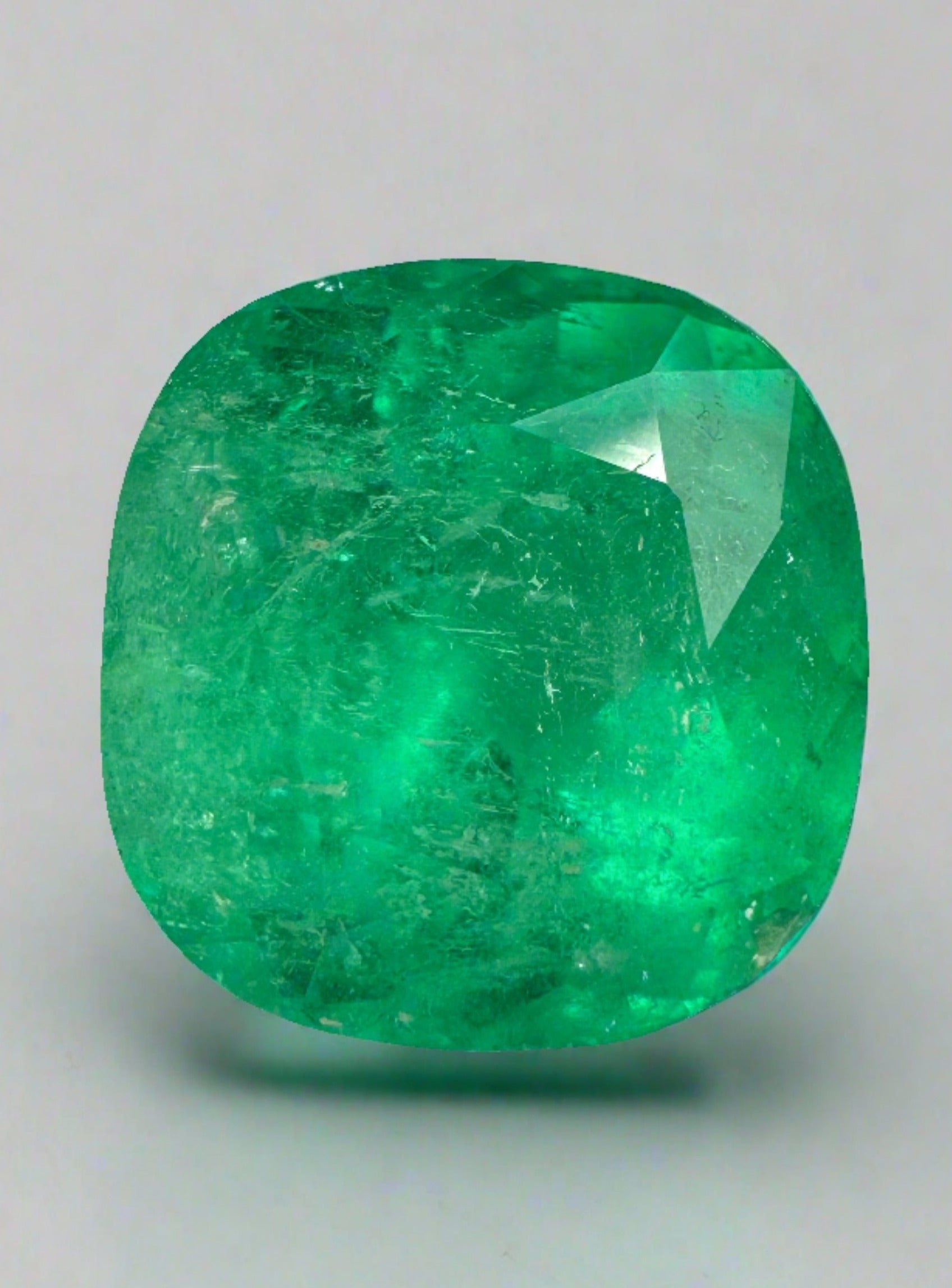 5.83 Carat 11x11mm Natural Colombian Emerald Loose Gemstone - Cushion Cut Classic Green for Jewelry Making, Engagement Rings & Luxury Gifts