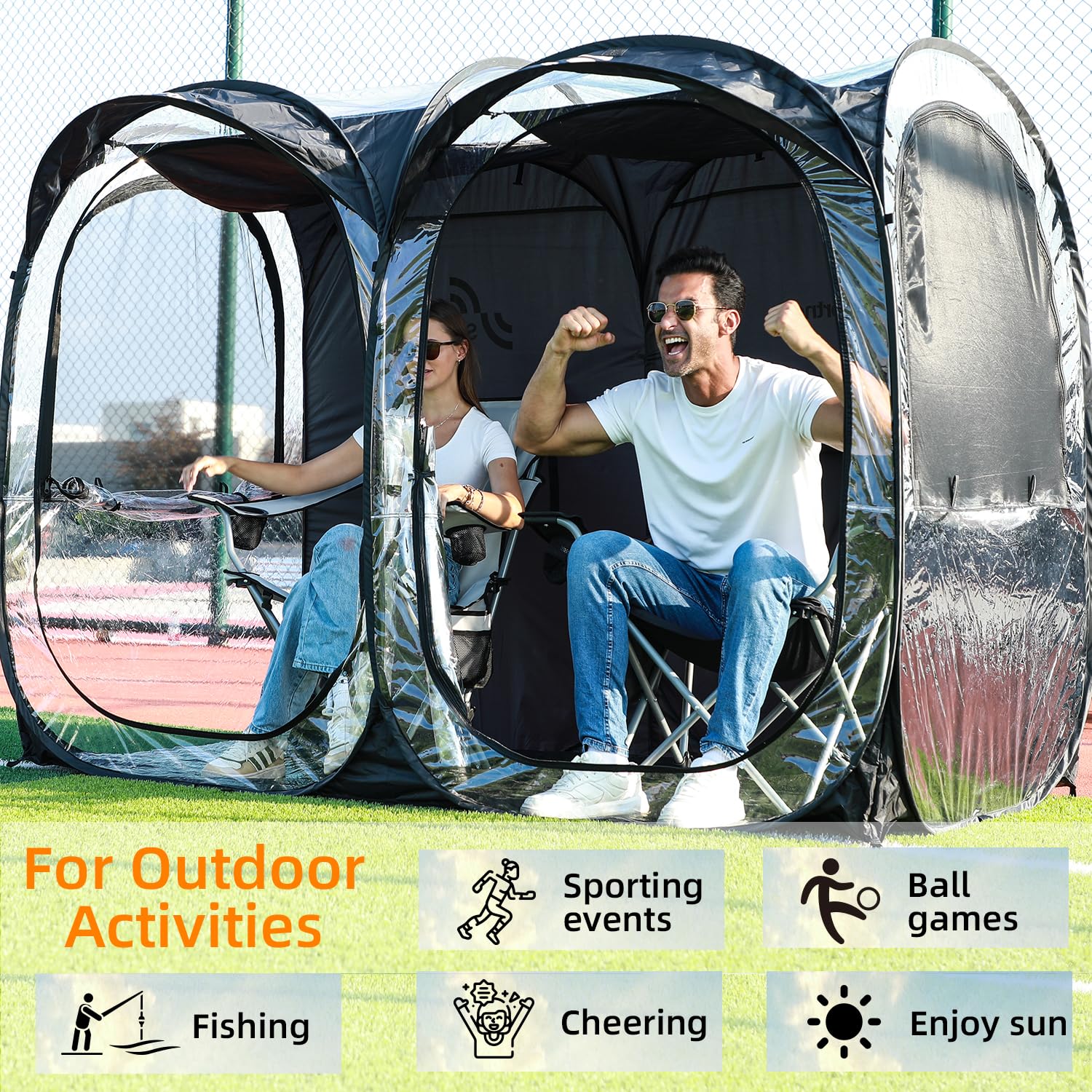 Sportneer 2-4 Person Instant Pop Up Sports Tent - 46