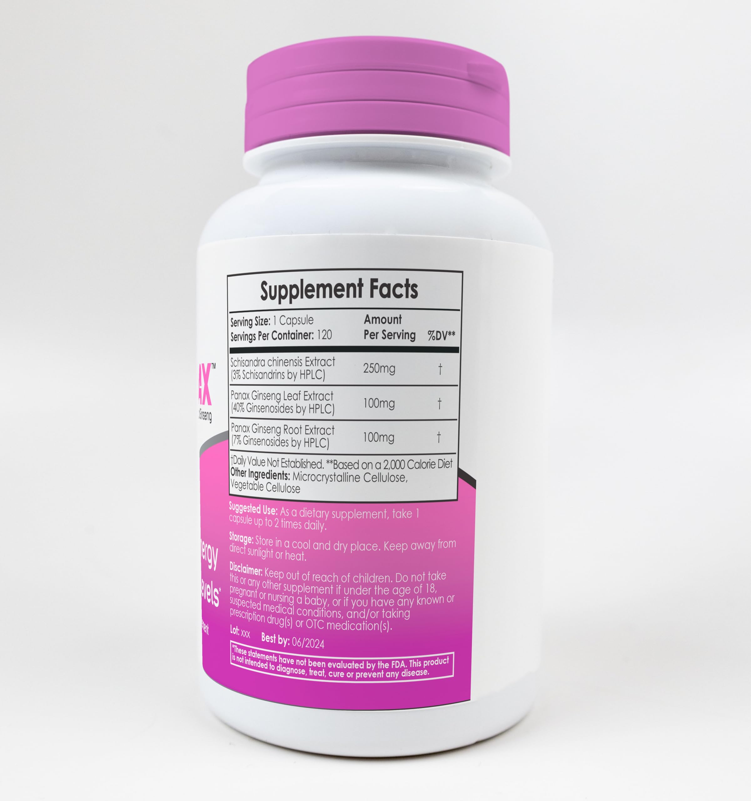 PanaMAX Capsules - 120 Count | Panax Ginseng & Schisandra Chinensis Extract | Natural Energy & Stress Support Supplement | Boost Focus & Vitality for Workouts, Study & Daily Performance