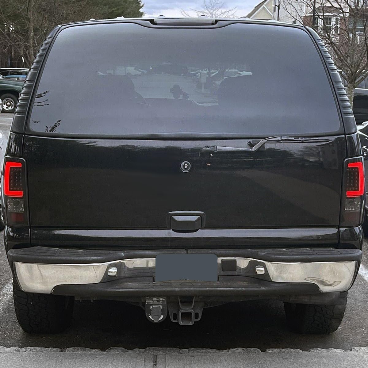 SPEC-D TUNING Glossy Black Smoke LED Tail Lights for 2000-2006 Chevy Suburban, Tahoe & GMC Yukon, Denali, XL - Left & Right Pair Assembly - Enhanced Visibility & Style for Night Driving & Off-Road Adventures