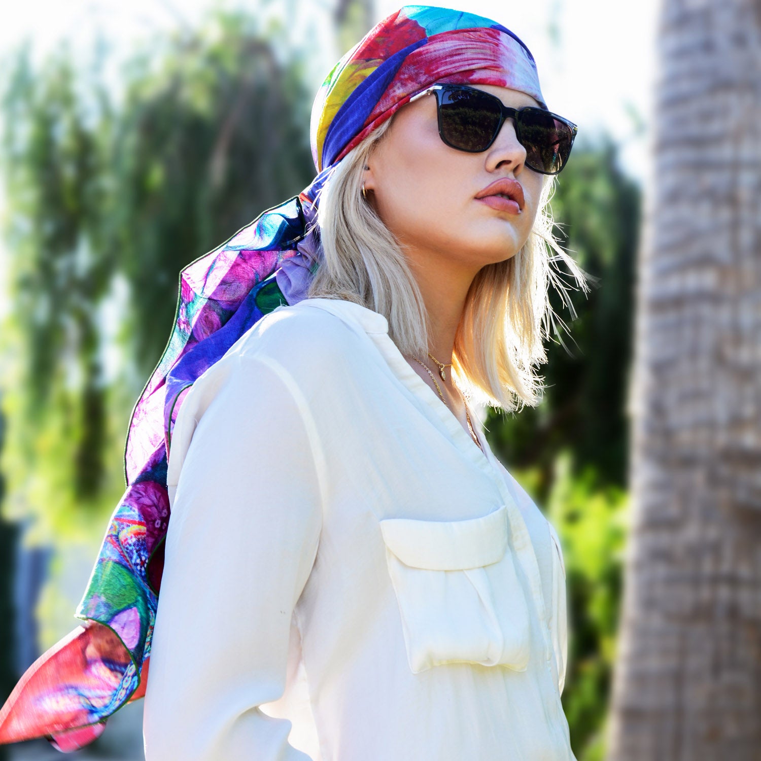 Authentic Mexican Frida Kahlo Inspired Long Silk Cotton Scarf - Bohemian Fashion Accessory for Women, Perfect for Travel, Parties & Gift Giving