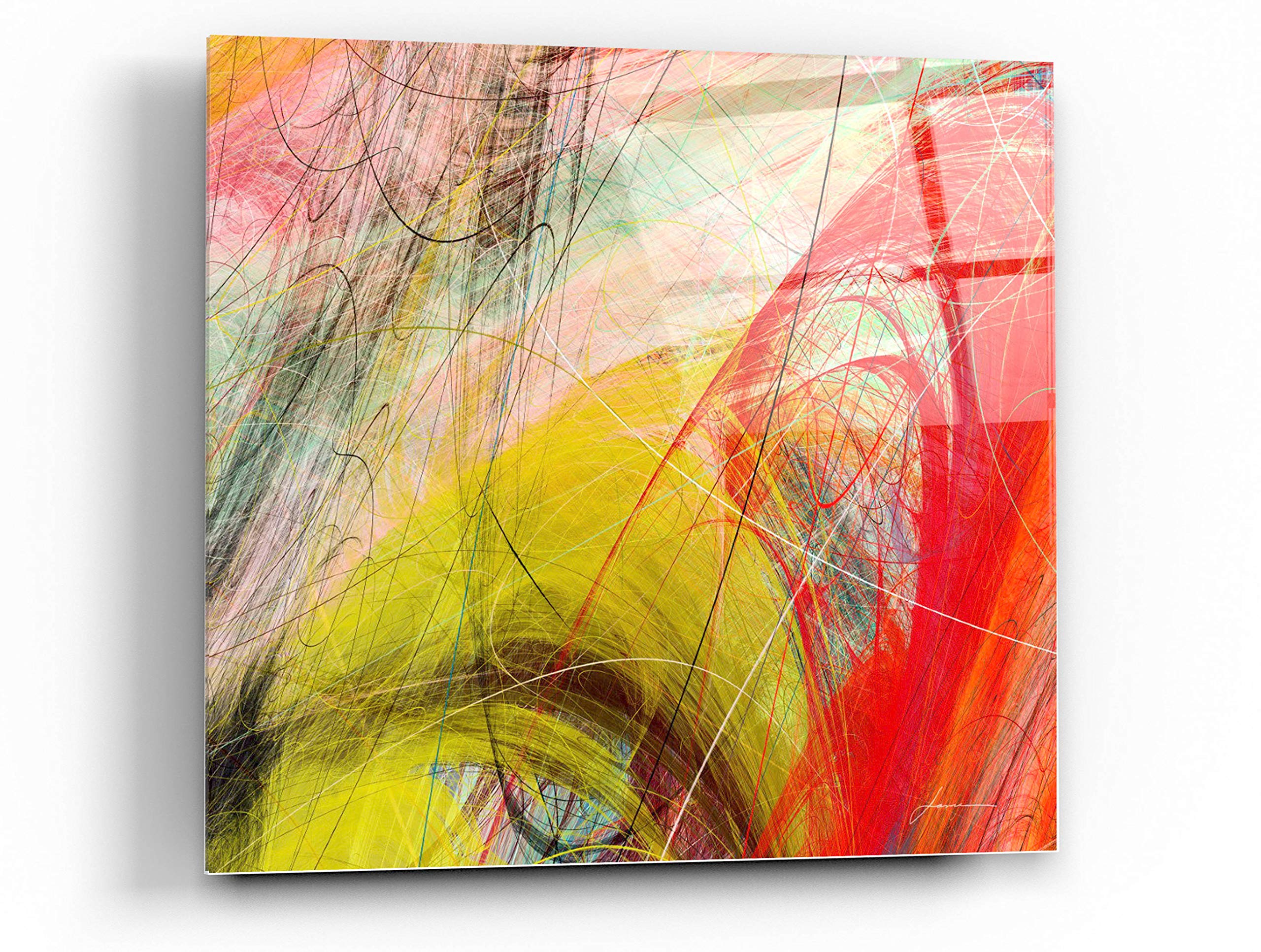 Epic Art 'String Tile I' by James Burghardt - Modern Acrylic Glass Wall Decor 24x24 Inches - Perfect for Living Room, Bedroom & Office Decor