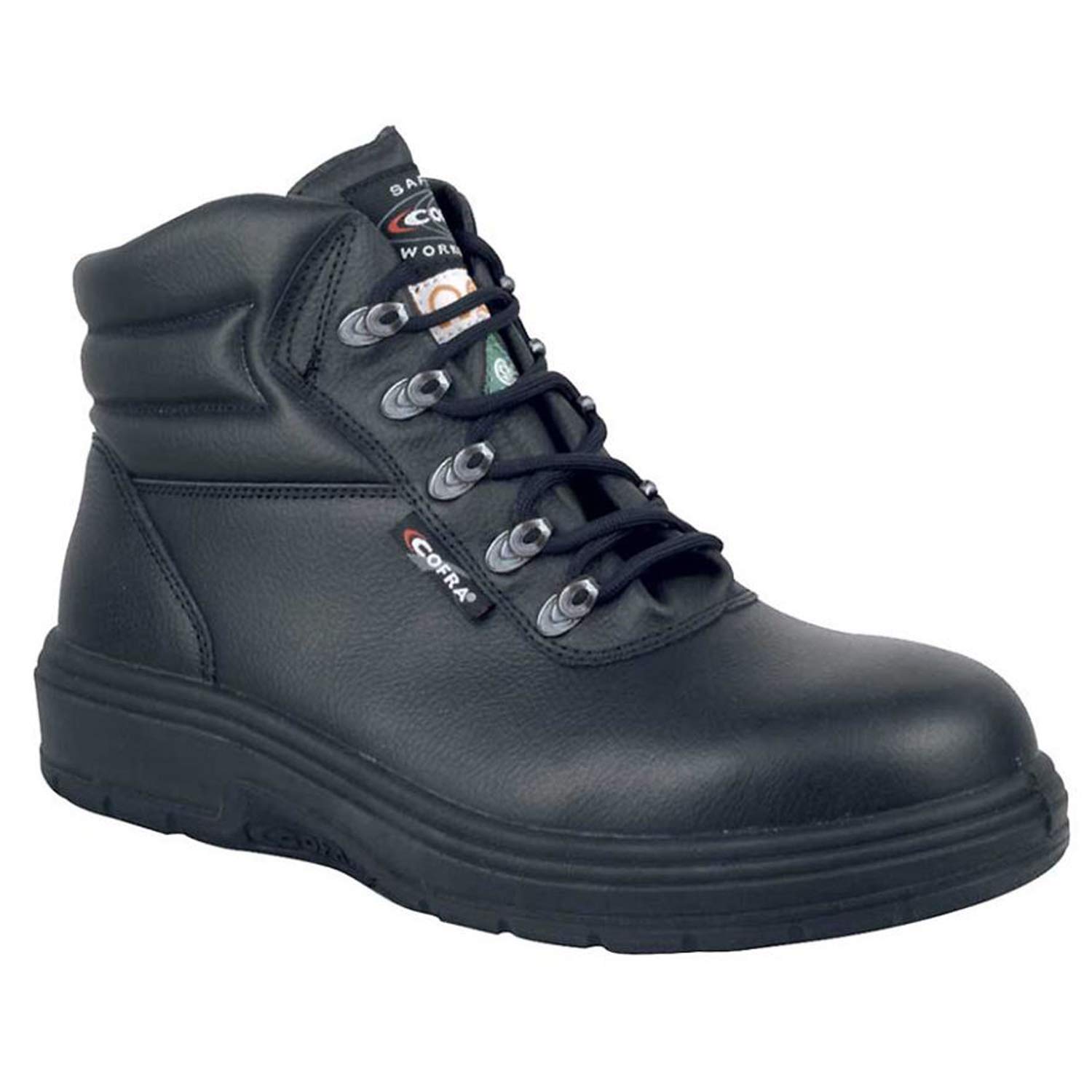 Cofra Heat Resistant Asphalt Work Shoes with Composite Safety Toe & Heat Defender Nitrile Rubber Outsole - Black - Ideal for Construction, Road Work & High-Temperature Environments