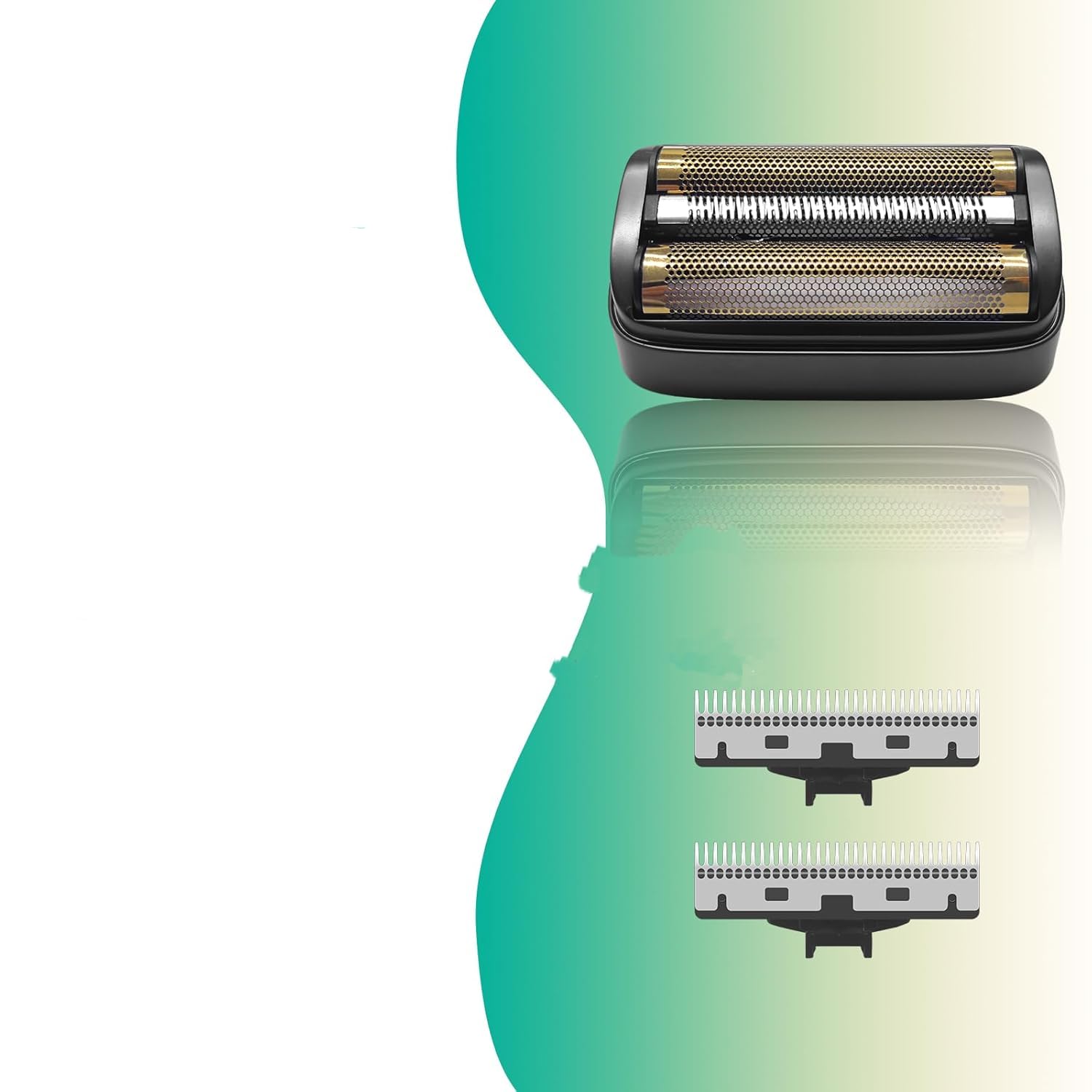2 Pack Replacement Electric Shaver Blades - Lithium Titanium Precision Foil & Inner Cutters Compatible with Andis 17300 reSURGE Shaver (Black) - Perfect for Home Grooming, Travel & Professional Barbers