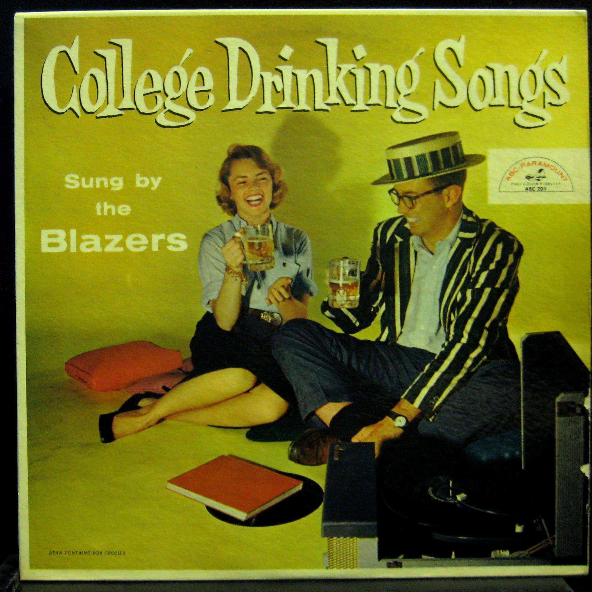 THE BLAZERS COLLEGE DRINKING SONGS Vinyl Record - Classic Party Music for Frat Parties, Tailgates & College Gatherings