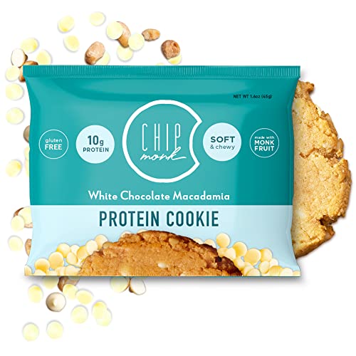High Protein White Chocolate Macadamia Nut Cookies - Gluten Free, Low Sugar Gym Snacks & Meal Replacement - Keto Friendly Baking for Weight Loss & Post-Workout Recovery - Healthy Dessert for Fitness Lovers & Dieters