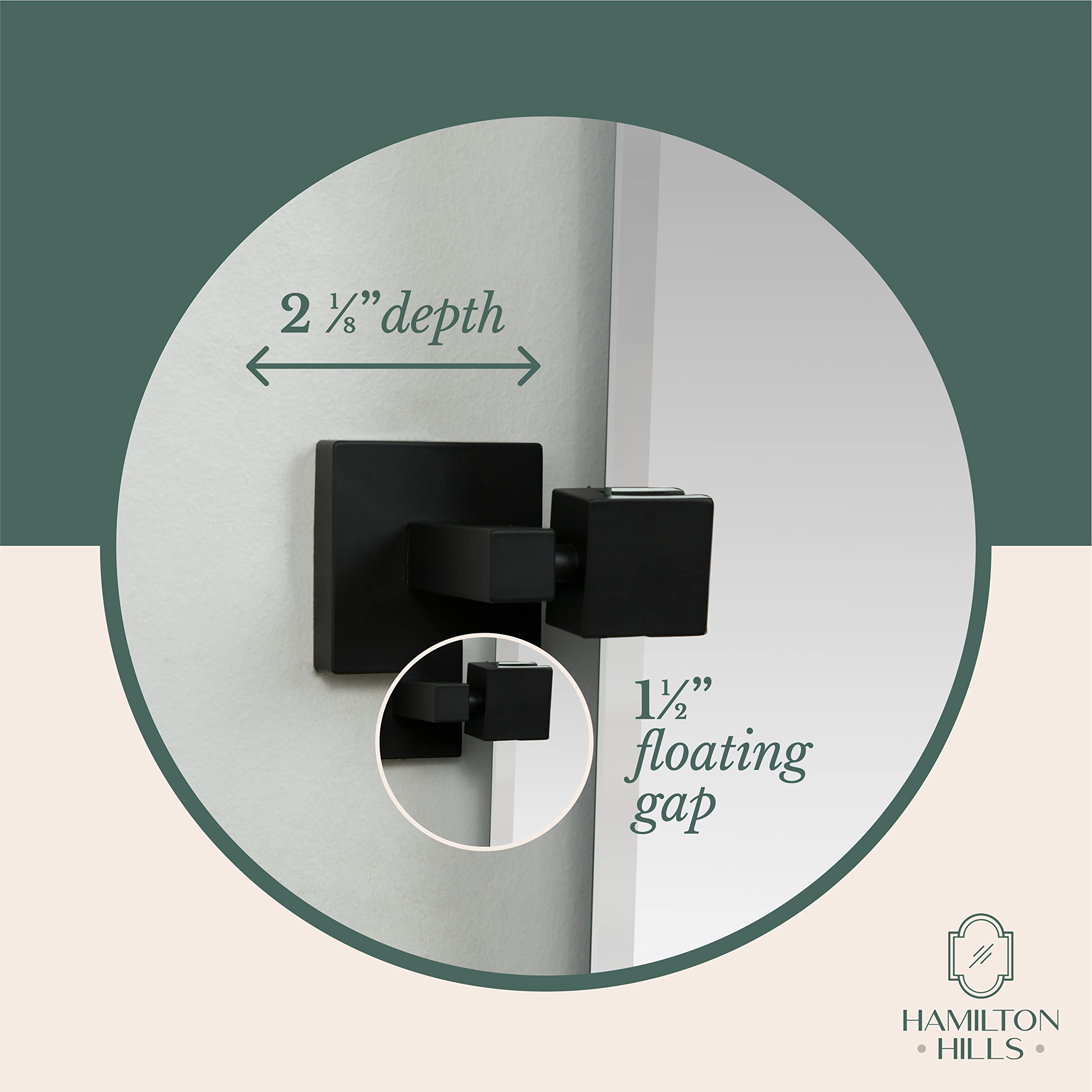 20x30 Inch Pivot Wall Mirror with Matte Black Brackets - Frameless Rectangular Bathroom Mirror - Adjustable & Tilting Vanity Mirror for Modern Farmhouse Decor - Perfect for Bathroom, Bedroom, and Entryway