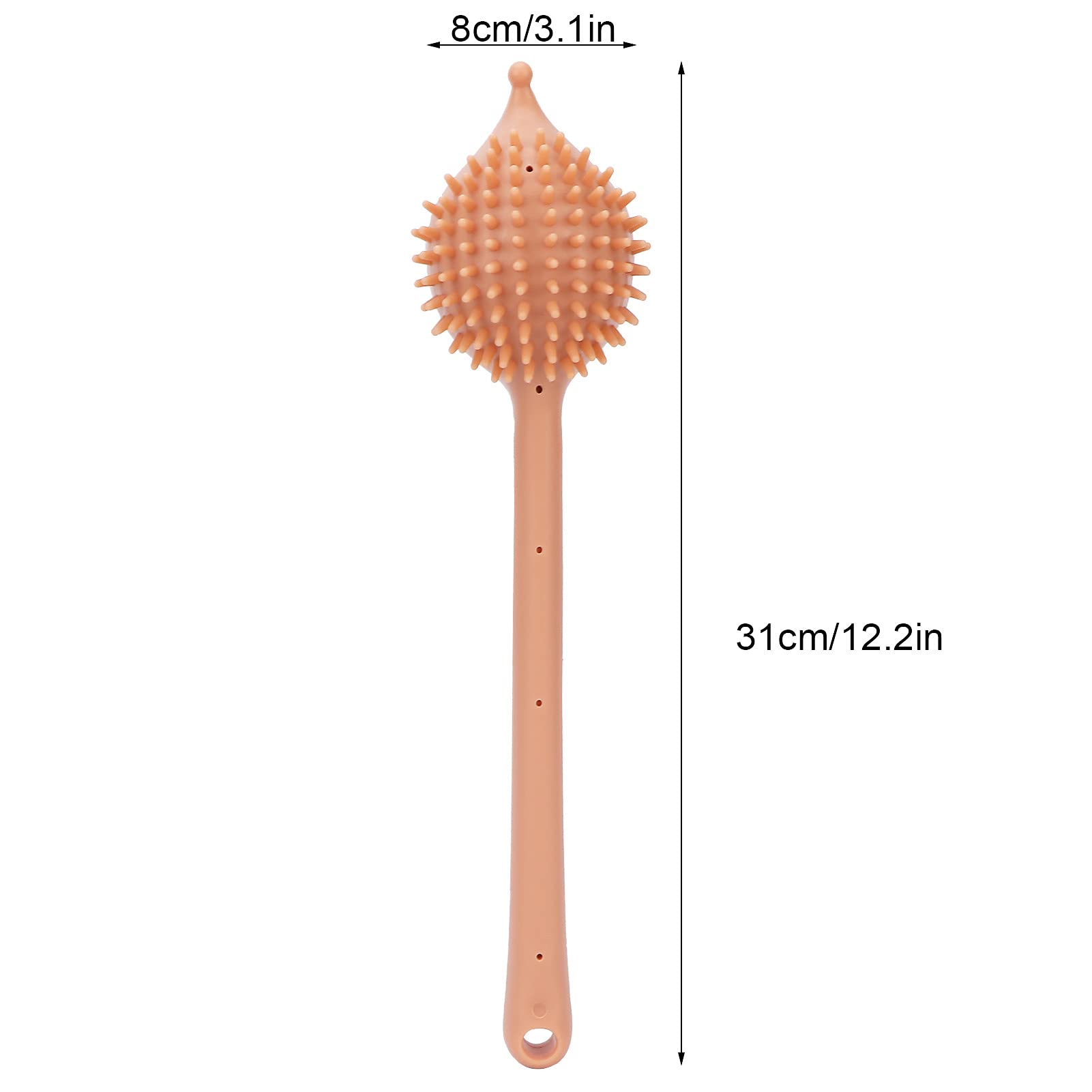 Double Sided Meridian Massage Hammer Stick - Silicone Body Pat Massager for Men & Women to Relieve Muscle Fatigue & Stress | Perfect for Post-Workout Recovery, Office Relaxation & Home Spa (Khaki)