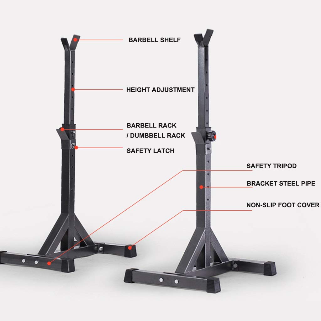 Adjustable Split Barbell Rack & Squat Rack with Weight Bench - Heavy Duty Home Gym Equipment for Strength Training | Perfect for Squats, Bench Press & Full-Body Workouts