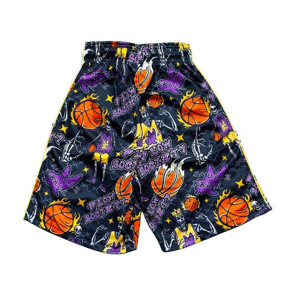 Boys Skeleton Hoop Shorts - Trendy Halloween Basketball Shorts for Kids - Perfect for Costume Parties, Sports & Casual Wear