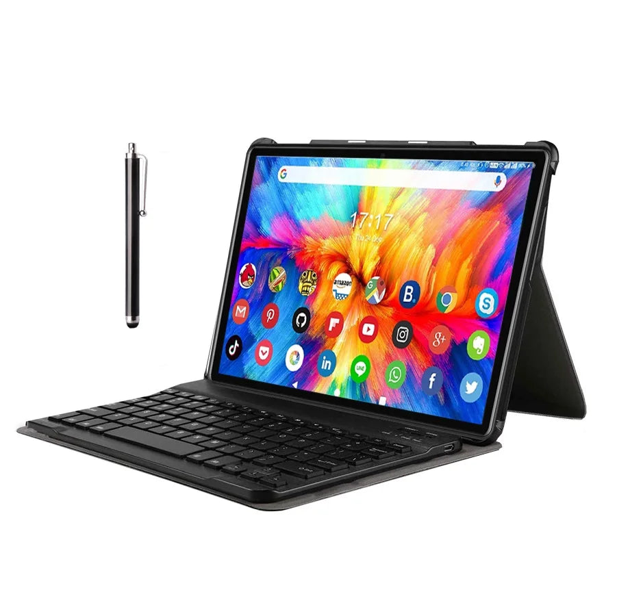 TK E10A133 Tablet - 10.1 Inch Android Tablet with Quad-Core Processor, 32GB Storage, HD Display | Perfect for Online Learning, Streaming & Portable Work