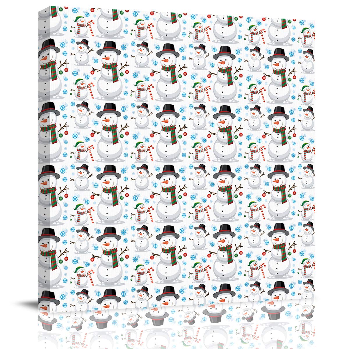 Snowman Christmas Wall Art - 12x12 Inch Canvas Prints for Bedroom, Living Room & Office Decor - Festive Holiday Home Decor & Aesthetic Room Decorations - Perfect for Gifts, Seasonal Celebrations & Cozy Winter Vibes