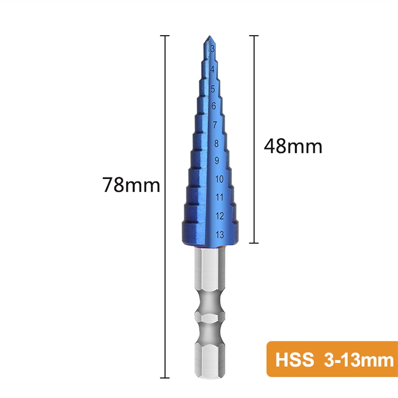Step Cone Drill Bit Set 3-12/13mm & 4-12/20/22/32mm - Nano Blue Coated Hole Cutter for Wood & Metal - Power Tool Accessories for DIY, Construction and Home Improvement Projects