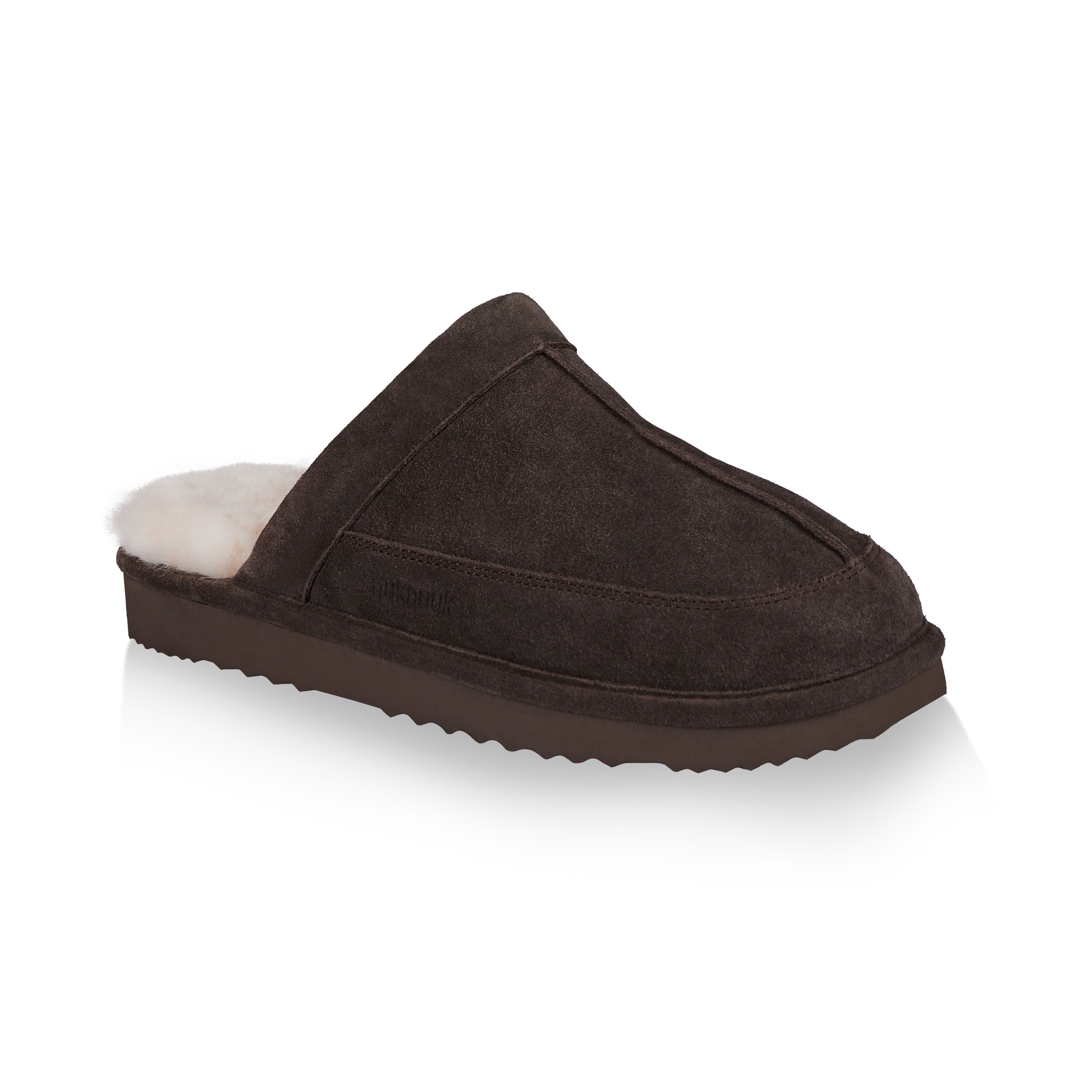 Luc Men's Comfortable House Slippers - Dark Brown Indoor/Outdoor Soft Sole Slides for Relaxing at Home, Hotel, or Spa
