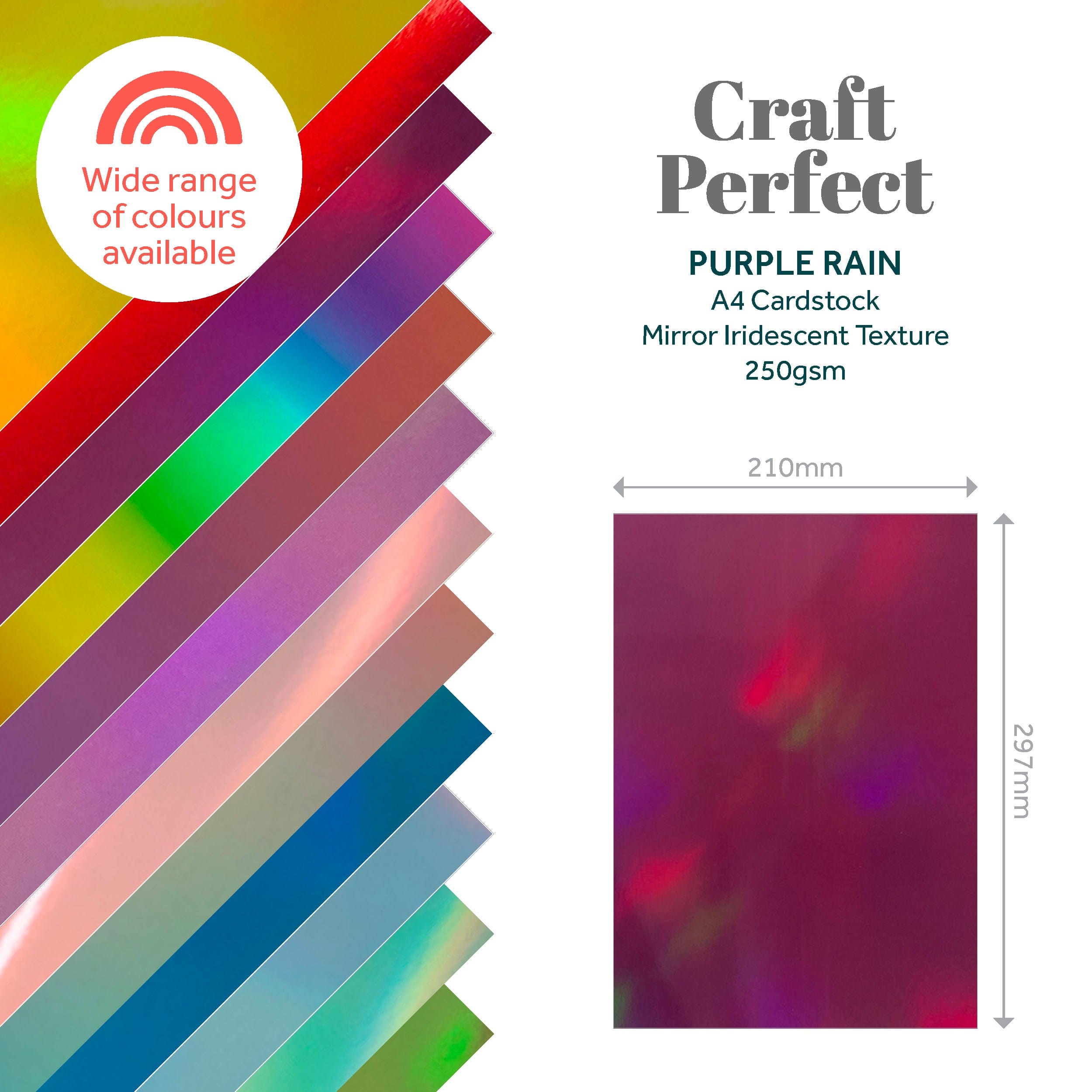 4-Pack Iridescent Mirror Cards - Purple Rain (9773e4) for Scrapbooking, DIY Crafts, and Gift Wrapping