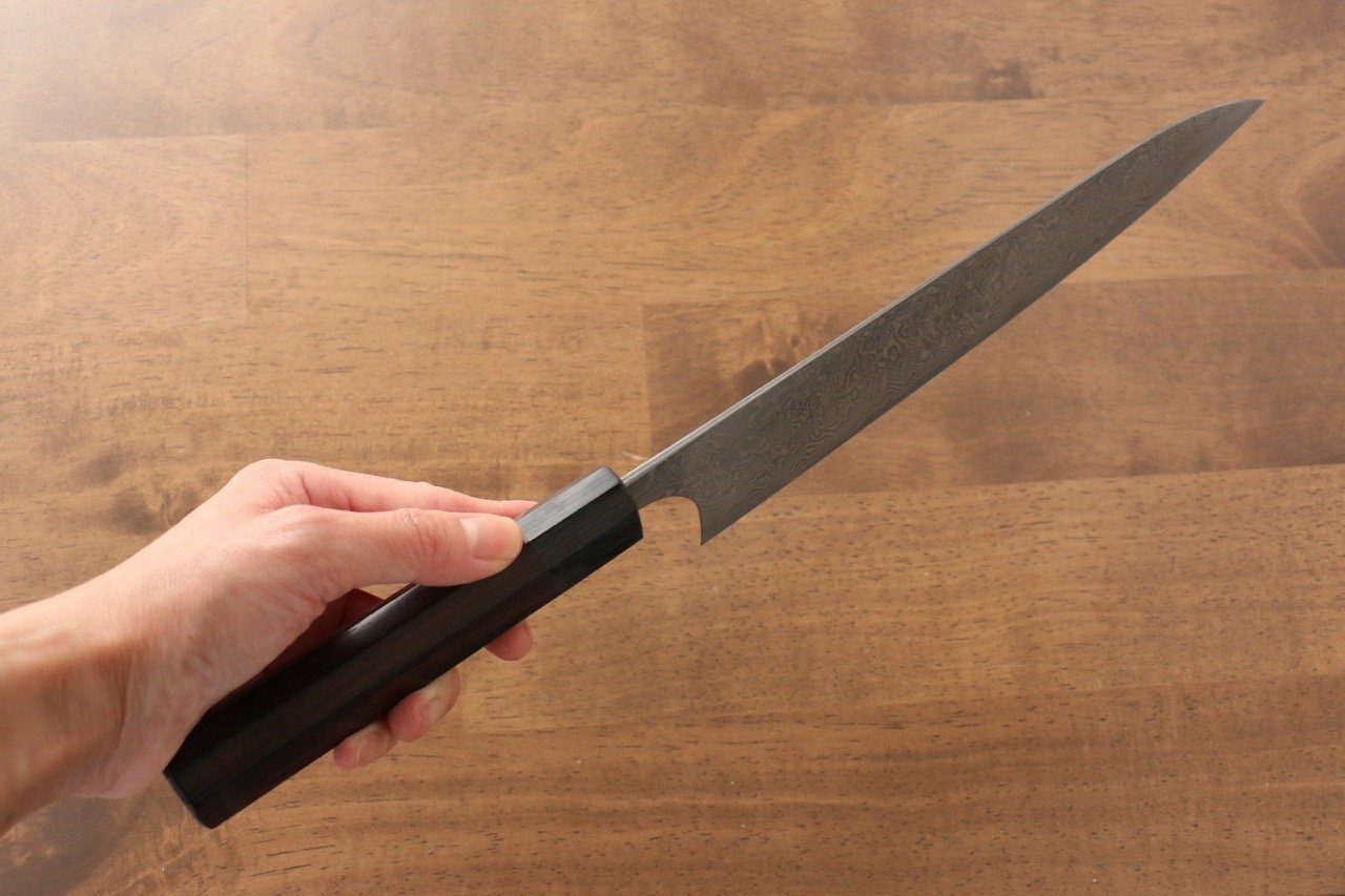 Premium Masakage Kumo VG10 Damascus Gyuto Chef Knife 210mm - Japanese Shitan Wood Handle - Professional Kitchen Knife for Slicing, Dicing & Meat Cutting