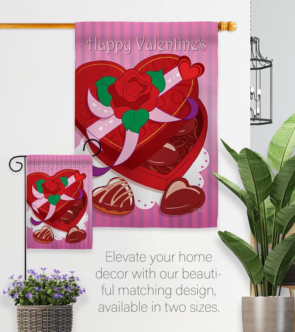 Breeze Decor Double Sided House Flag Set - Spring Valentines Decor for Outdoor