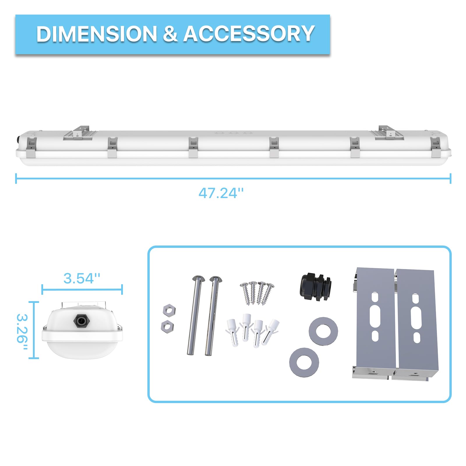HYPERLITE 4FT LED Vapor Tight Light Fixture - 40W 5200LM, IP65 Waterproof, 5000K Daylight, 100-277V - Perfect for Car Wash Bays, Barns, Horse Stables, Workshops, Cold Storage & Garages (4-Pack) - Energy Efficient Lighting Solution for Industrial & Commercial Spaces