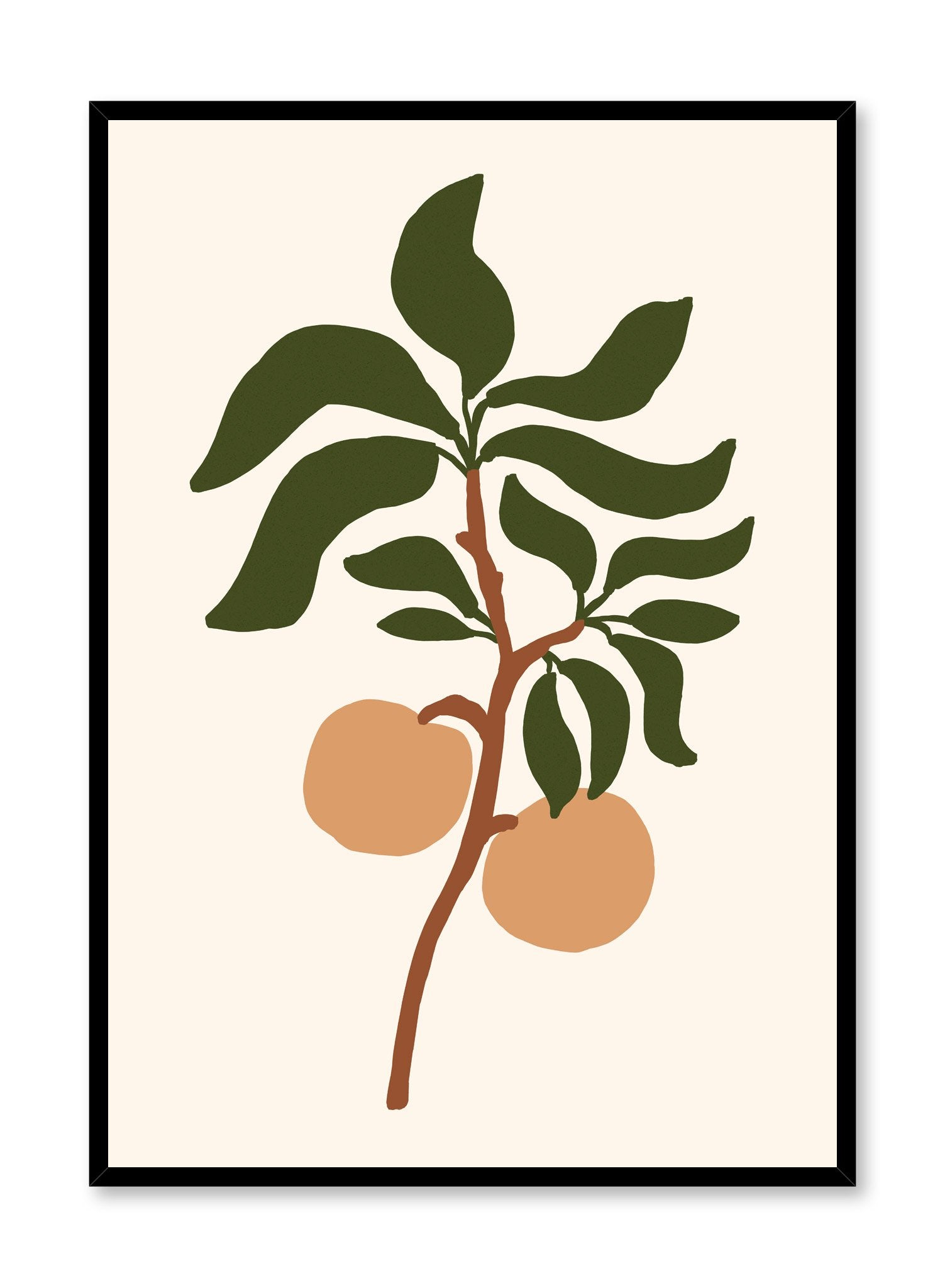 Orange Tree Branch Wall Art Poster - Vintage Botanical Print for Home Decor, Office & Living Room - Perfect for Farmhouse, Boho & Modern Interior Design