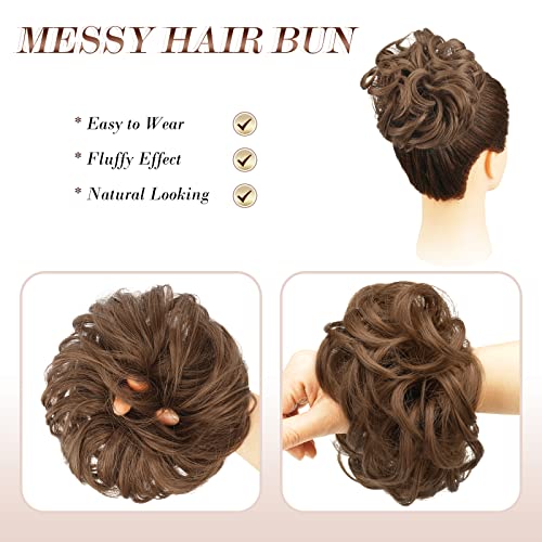Large Curly Hair Bun Scrunchie Extension - Perfect for Ponytails, Updos & Everyday Hairstyles