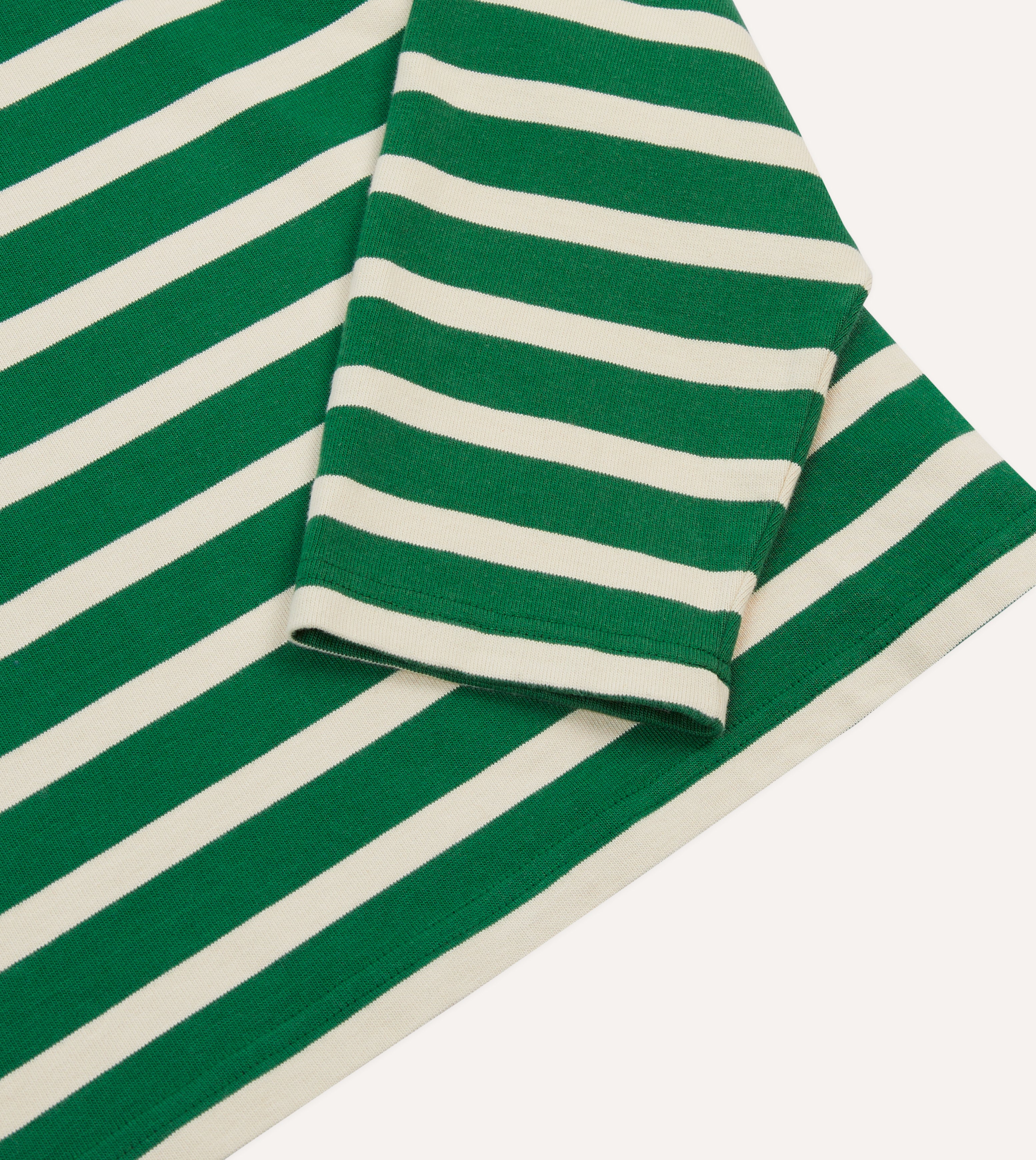 Eco-Friendly Green Breton Long Sleeve T-Shirt for Men & Women | Soft Cotton Casual Wear | Perfect for Work, Travel & Everyday Outfits