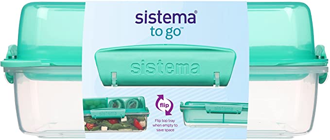 1.8L Rectangle Stackable Lunch Box TO GO™ in Teal - Perfect for Office, School, Picnics & Meal Prep