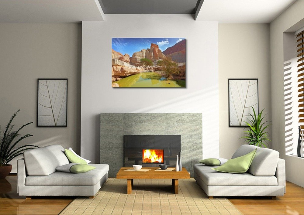 Stunning Canyon Landscape Wall Art - Ancient Mountains at The Dead Sea Canvas Print - 32